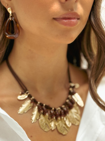 Collier Pocanthas - Doré/Chocolat