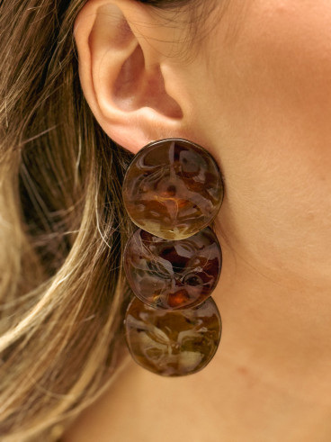 Boucles d'oreilles Arlette - Chocolat