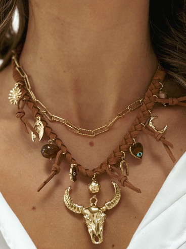 Collier Jessy - Marron/Doré