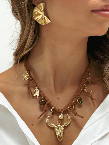 Collier Jessy - Marron/Doré