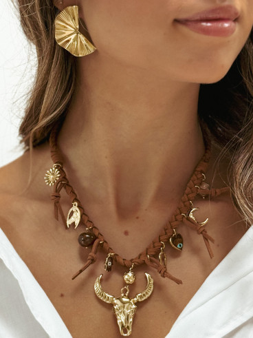 Collier Jessy - Marron/Doré