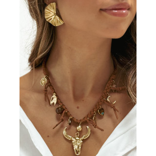 Collier Jessy - Marron/Doré