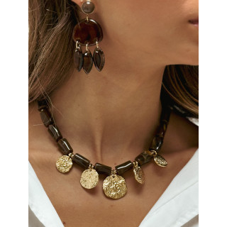 Collier Manéola - Doré/Chocolat
