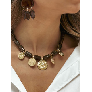 Collier Manéola - Doré/Chocolat