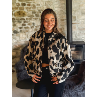 Veste léopard Soliane - Beige/Noir