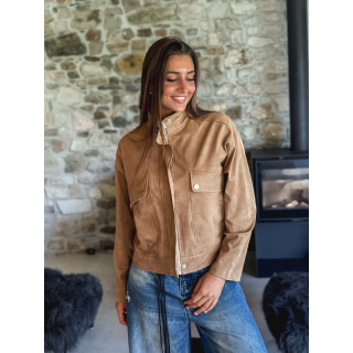 Veste en suédine Giovanna - Beige foncé