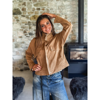 Veste en suédine Giovanna - Beige foncé