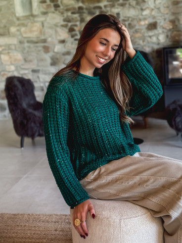 Pull Keylie - Vert bouteille
