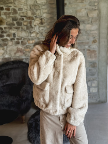 Veste en fausse fourrure Lorinne - Beige