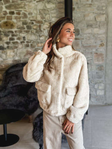 Veste en fausse fourrure Lorinne - Beige