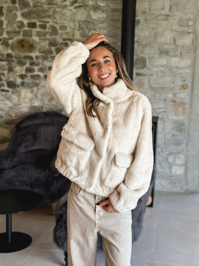 Veste en fausse fourrure Lorinne - Beige
