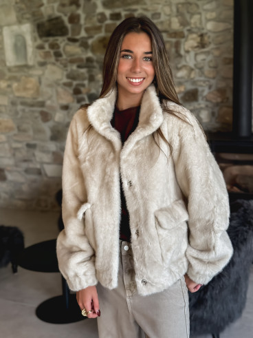 Veste en fausse fourrure Lorinne - Beige