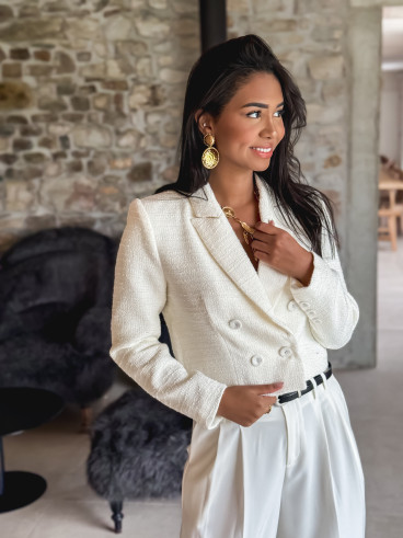 Blazer court Monica - Ecru