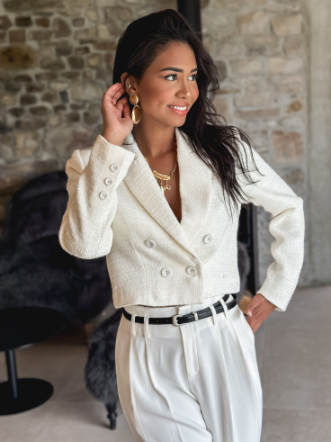 Blazer court Monica - Ecru