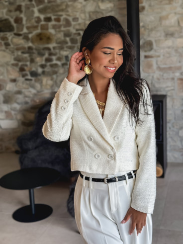 Blazer court Monica - Ecru