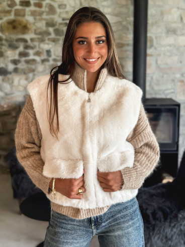 Veste sans manches Roselyne - Beige