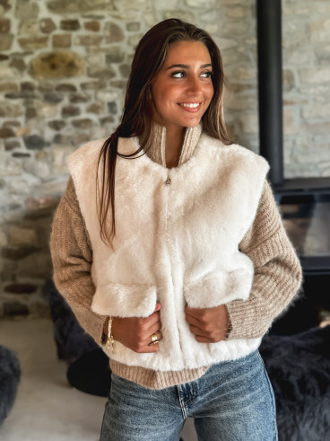 Veste sans manches Roselyne - Beige