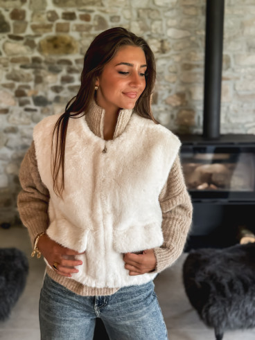 Veste sans manches Roselyne - Beige
