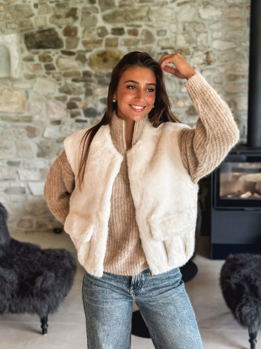Veste sans manches Roselyne - Beige