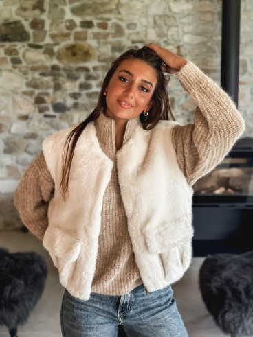Veste sans manches Roselyne - Beige
