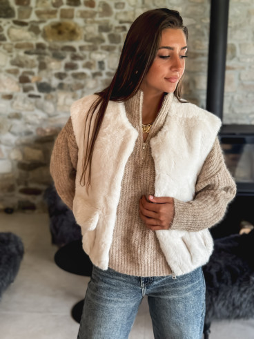 Veste sans manches Roselyne - Beige