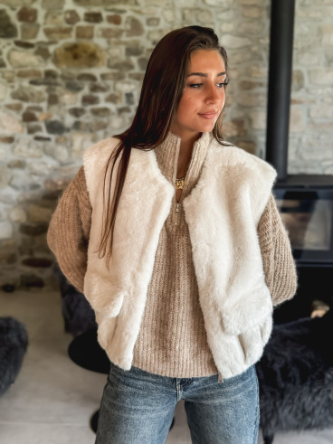 Veste sans manches Roselyne - Beige