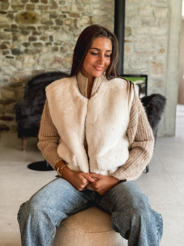Veste sans manches Roselyne - Beige