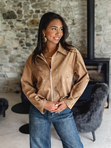 Veste en suédine Zendaya - Camel
