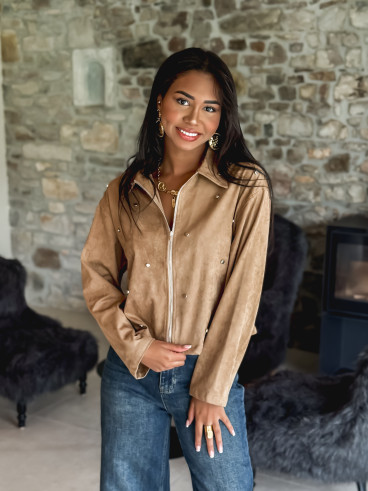 Veste en suédine Zendaya - Camel