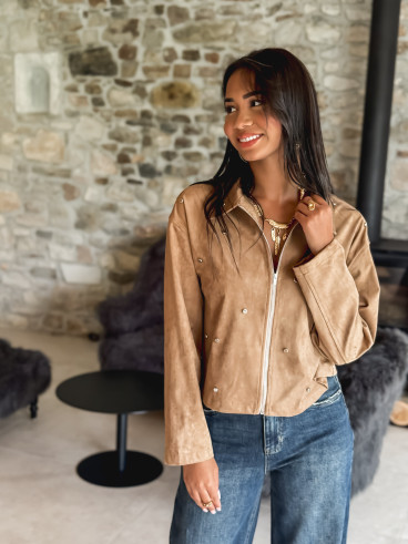 Veste en suédine Zendaya - Camel