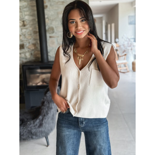 Gilet sans manches Malaïka - Beige