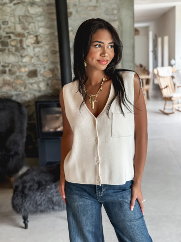 Gilet sans manches Malaïka - Beige