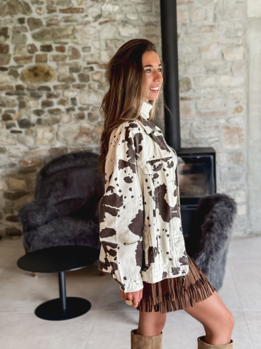 Veste à motif Irena - Beige/Chocolat