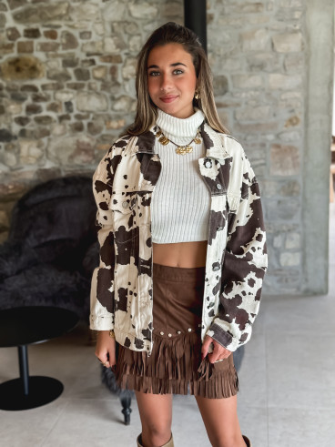 Veste à motif Irena - Beige/Chocolat