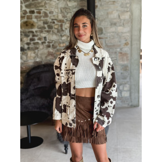 Veste à motif Irena - Beige/Chocolat