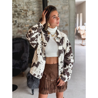 Veste à motif Irena - Beige/Chocolat