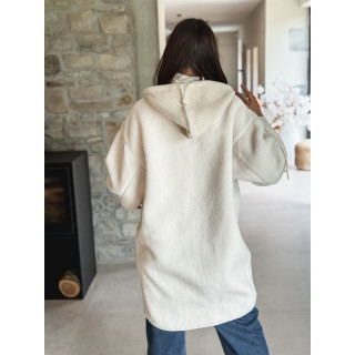 Manteau long teddy Danaëlle - Ecru