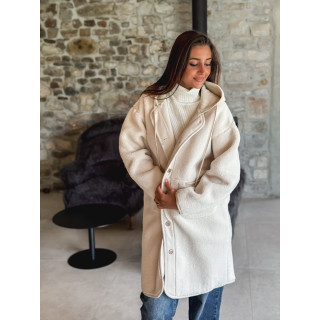 Manteau long teddy Danaëlle - Ecru
