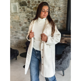 Manteau long teddy Danaëlle - Ecru
