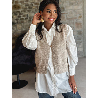 Gilet sans manches Aélie - Beige