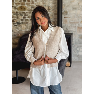 Gilet sans manches Aélie - Beige