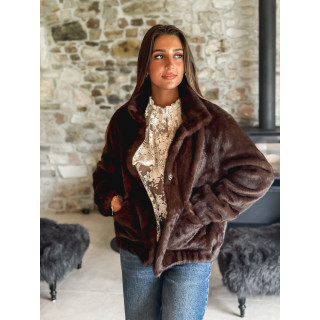 Veste en fausse fourrure Lorinne - Chocolat