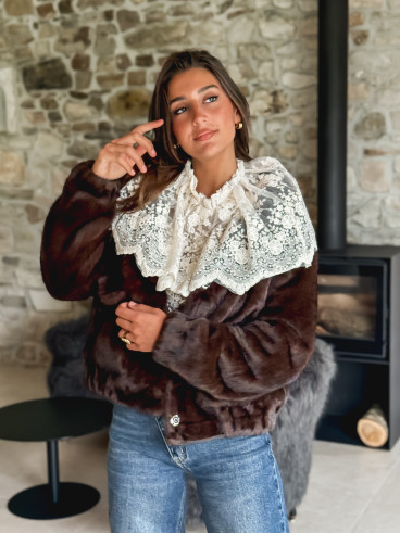 Veste en fausse fourrure Lorinne - Chocolat