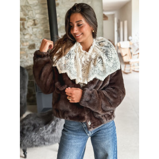 Veste en fausse fourrure Lorinne - Chocolat
