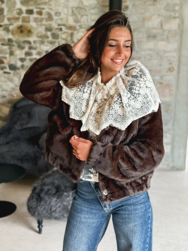 Veste en fausse fourrure Lorinne - Chocolat
