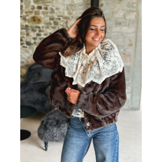 Veste en fausse fourrure Lorinne - Chocolat