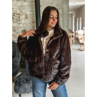 Veste en fausse fourrure Lorinne - Chocolat
