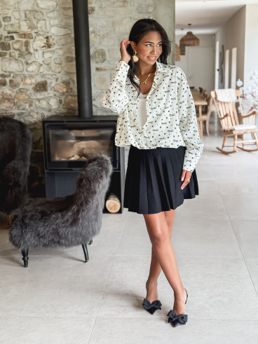 Chemise à motifs Zyra - Ecru