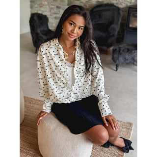Chemise à motifs Zyra - Ecru