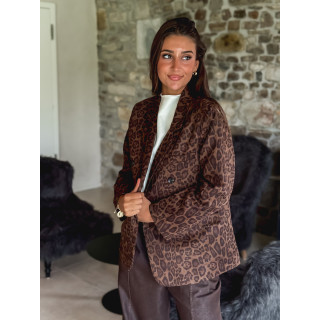 Blazer léopard Abéline - Chocolat